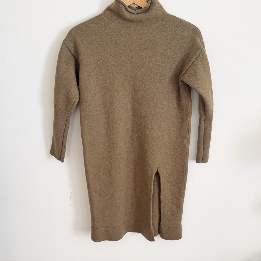 Artizia Wilfred olive green wool turtleneck knit sweater tunic size M